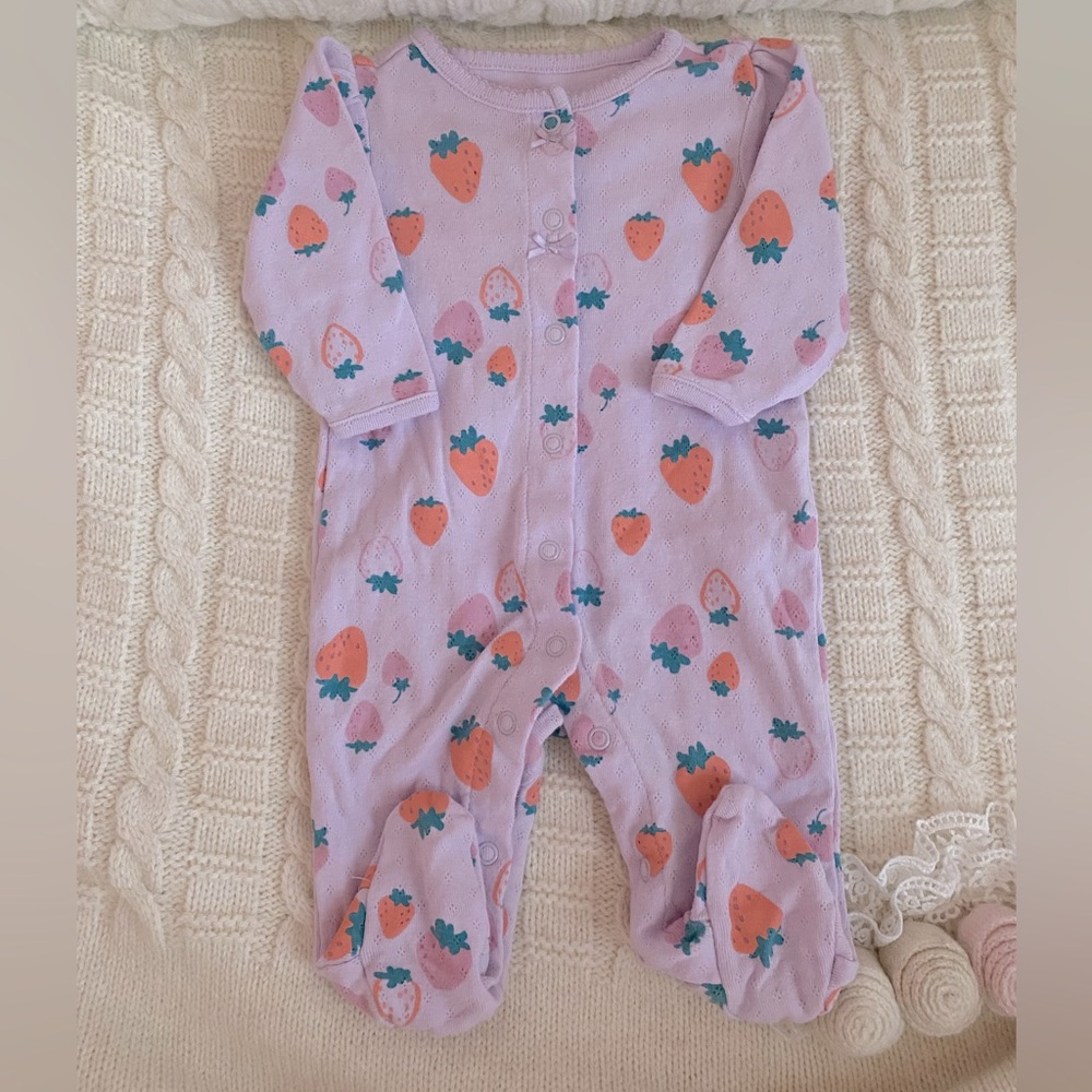 Carter’s Child of Mine Purple Strawberry Footie